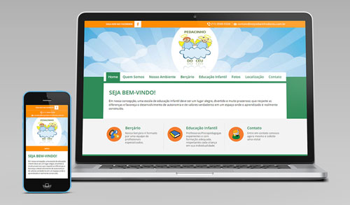 Cliente: Escola Pedacinho do Céu - Criação de Sites com Versão para Smartphone