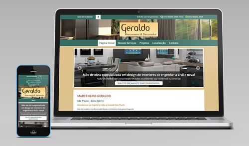 Cliente: Marceneiro e Decorador Geraldo - Criação de Sites com Versão para Smartphone