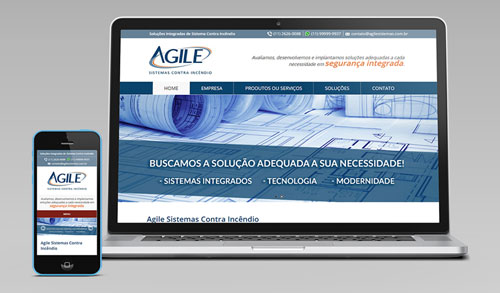 Cliente: Agile Sistema de Proteção Contra Incêndio - Criação de Sites com Versão para Smartphone