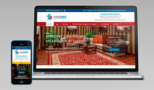 Cliente: Maxilave Tapetes - Criação de Sites com Versão para Smartphone